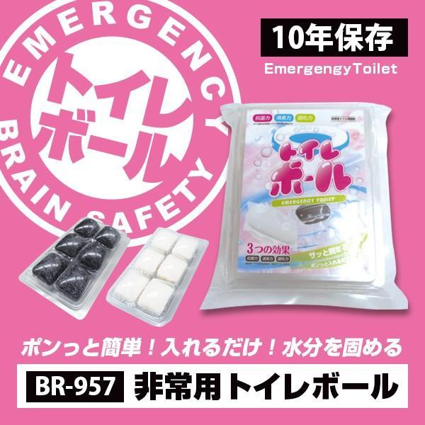 BR-957 Ag抗菌性凝固剤 非常用トイレ トイレボール6個入りパック 溶けて固まる 台風や地震などの自然災害時 避難時に | 