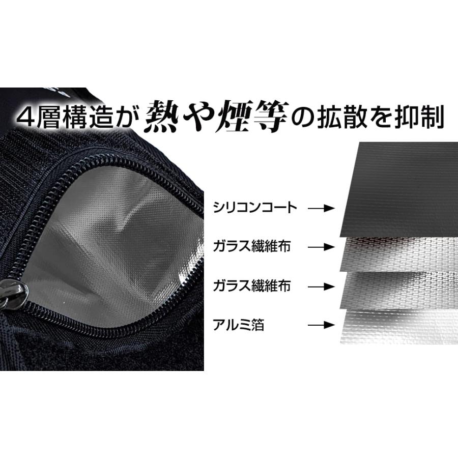 ブレイン 【SGS認証取得！ 国内JIS燃焼試験合格！】モバイルバッテリー耐火ケースBR-964 耐熱仕様、防炎、防水 最大耐熱温度1000℃の2枚合わせ　4層構造 | ブレイン | 06