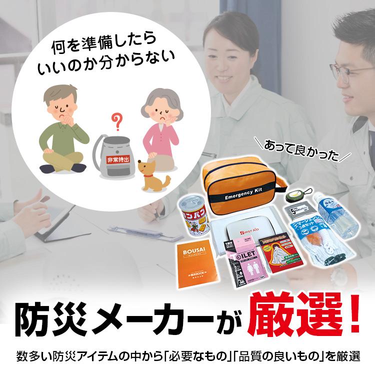 エマージェンシーキット 防災18点セット BR-971 防災メーカーが厳選 非常用持ち出し袋 自然災害時の非常持出しセット ポーチタイプ | ブレイン | 03