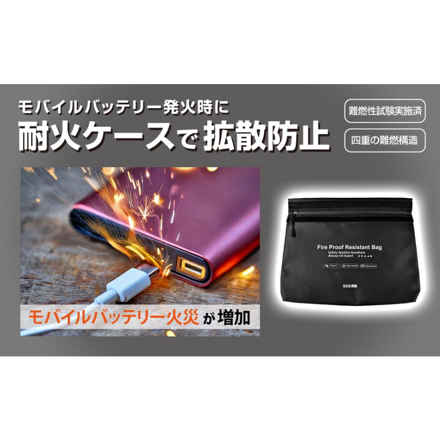 BR-984 マチ付き耐火バック 【SGS認証取得！ 国内JIS燃焼試験合格！】(Lサイズ：約40×27×8ｃｍ) 耐火ケース（JIS L 1091 a-2法の燃焼性試験合格！） | ブレイン | 07