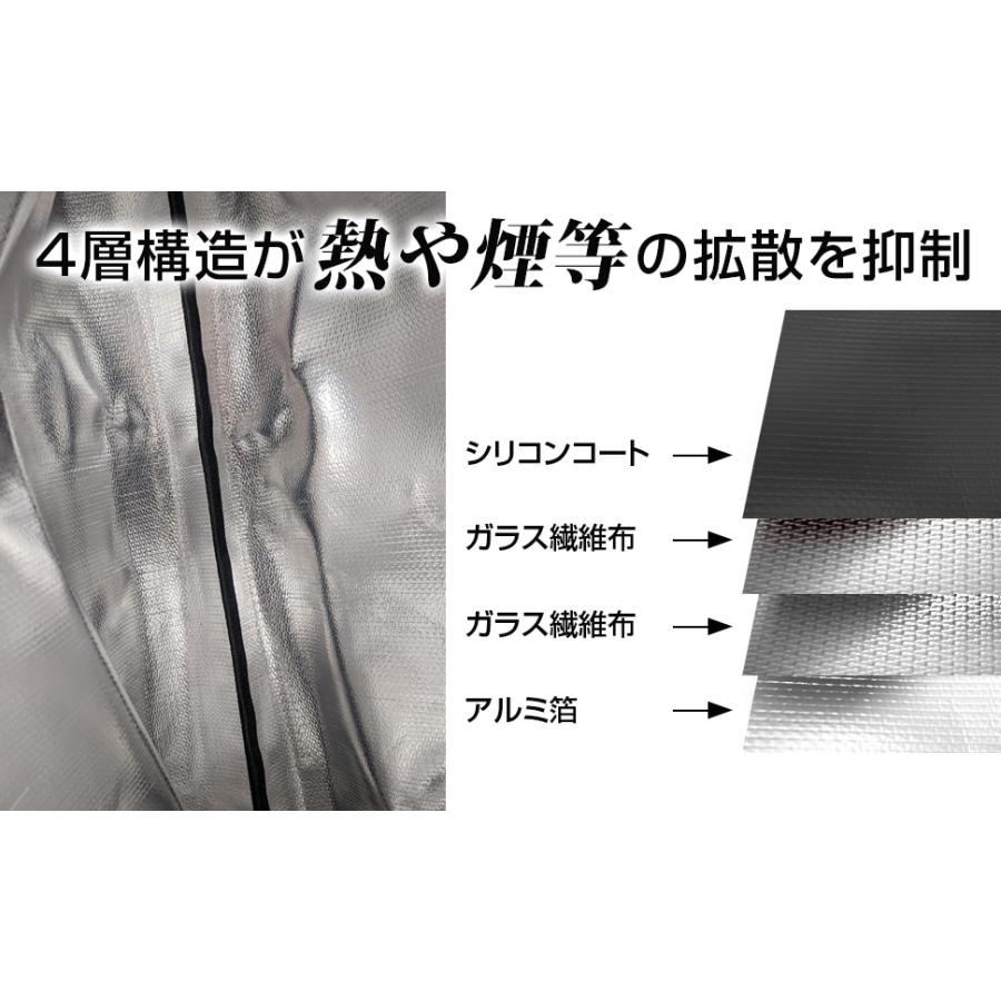 BR-984 マチ付き耐火バック 【SGS認証取得！ 国内JIS燃焼試験合格！】(Lサイズ：約40×27×8ｃｍ) 耐火ケース（JIS L 1091 a-2法の燃焼性試験合格！） | ブレイン | 08