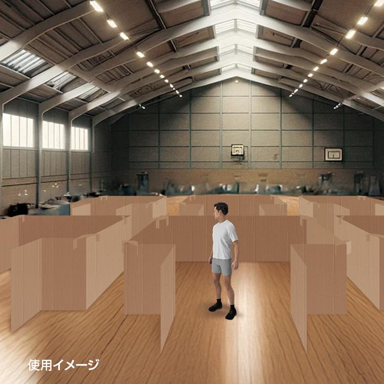 「防災安全協会認定 推奨マーク取得！」日本製ダンボール間仕切り BR-DA200 災害時の避難所生活に パーテーション  プライバシーの確保（個人宅への配送不可） | ブレイン | 02