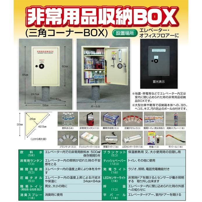 防災工具セット 非常用品収納BOX(三角コーナー台座タイプ) 救助 救急