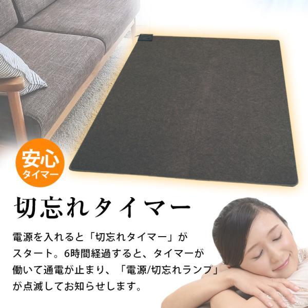 TEKNOS TWA-2002B ホットカーペット 2畳用 すべり止め加工 ダニ退治 暖房面積切替 6時間オフタイマー付 | TEKNOS | 04