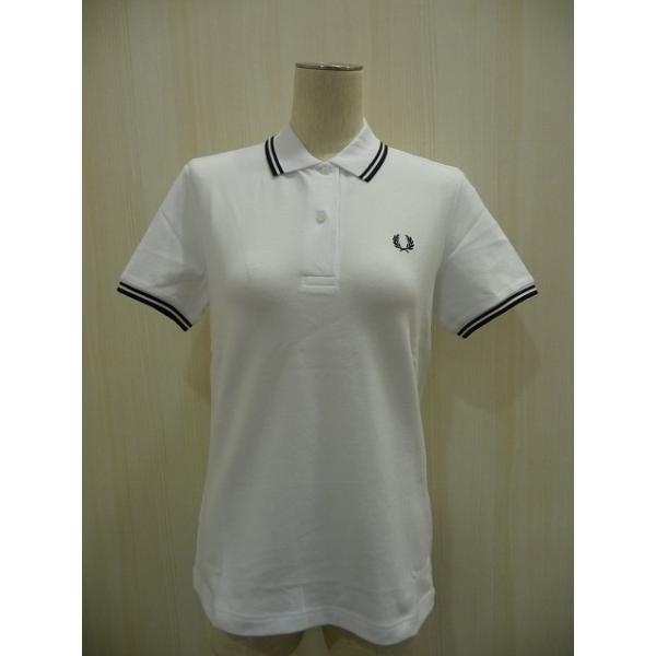 FRED PERRY  レディース  ポロシャツ (WHITE / BLACK / BLACK)  (G3600/200)｜brains-mart