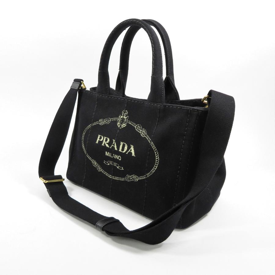 プラダ PRADA カナパトートバッグ 1BG439 カナパキャンバス ブラック レディース 2WAYトートバッグ 極美品｜brammare｜03