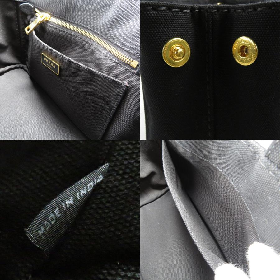 プラダ PRADA カナパトートバッグ 1BG439 カナパキャンバス ブラック レディース 2WAYトートバッグ 極美品｜brammare｜08