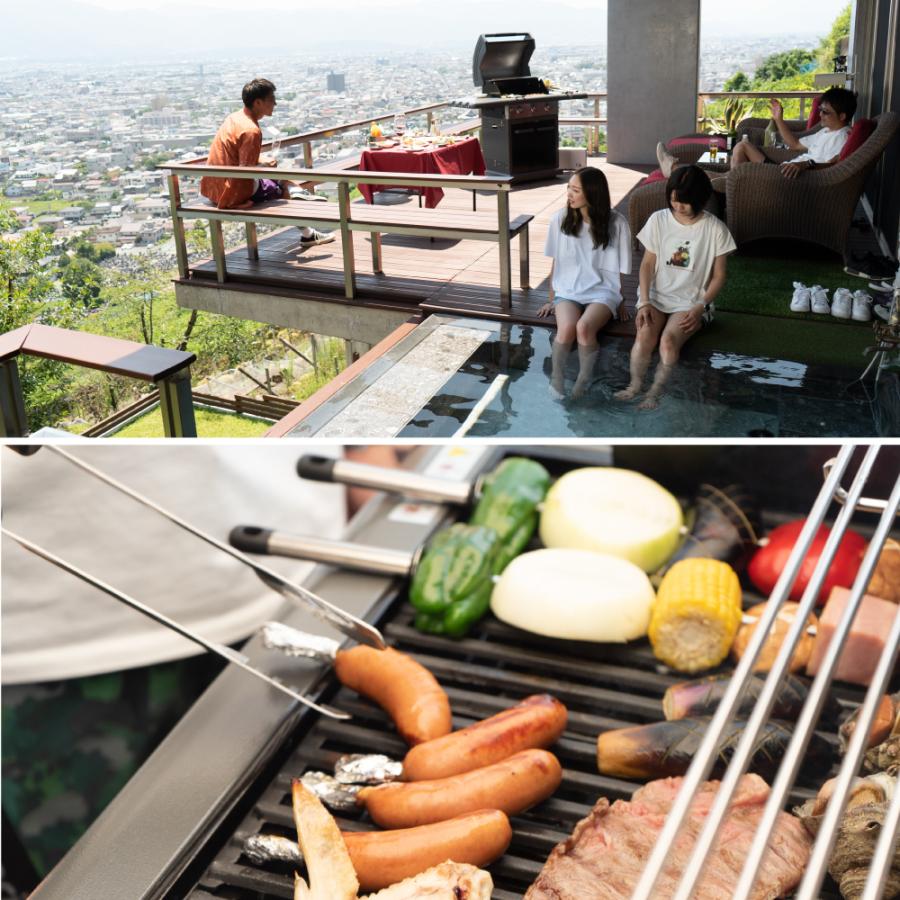 Branch Grill バーベキューガスグリル 3バーナー 1回のみ使用 BranchGrill 中型 BBQガスグリル ER8803 5〜10人向け サイドテーブル