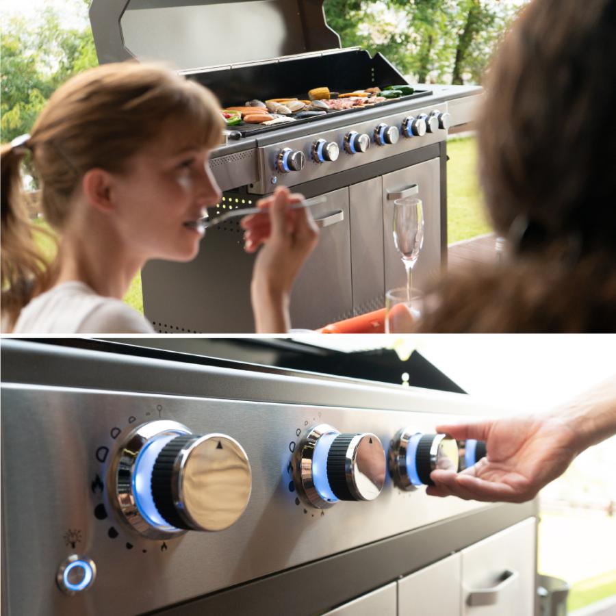BranchGrill 大型 BBQガスグリル ER8806 6〜20人向け バーナーハンドル