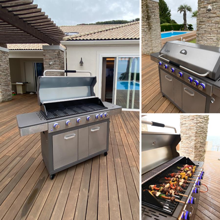 BranchGrill 大型 BBQガスグリル ER8806 6〜20人向け バーナーハンドル