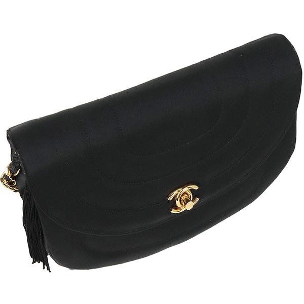 CHANEL（シャネル） ショルダーバッグ ハーフムーン フリンジ サテン