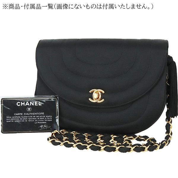 CHANEL（シャネル） ショルダーバッグ ハーフムーン フリンジ サテン
