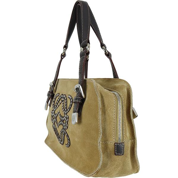 LOEWE（ロエベ） ハンドバッグ アナグラム スエード カーフレザー