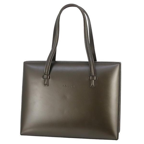 ★【訳あり】LOEWE ロエベ ハンドバッグ ブラウン レザー LOEWE（ロエベ） ハンドバッグ がま口 カーフレザー ブラウン