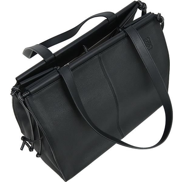 LOEWE クロスデザイン ステッチ ショルダーバッグ ハンドバッグ トート 黒 Cushion tote（LOEWE） ロエベ ショルダーバッグ ショルダートート