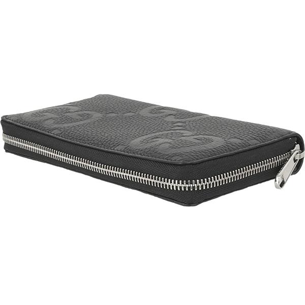 GUCCIラウンドジップ ブラックレザー長財布 GUCCI（グッチ） 財布 長財布 GGジャンボ ラウンドジップウォレット