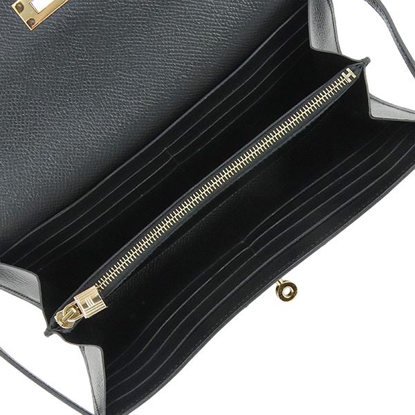 Kelly エルメス 財布 ケリーウォレット ロング エプソン ノワール