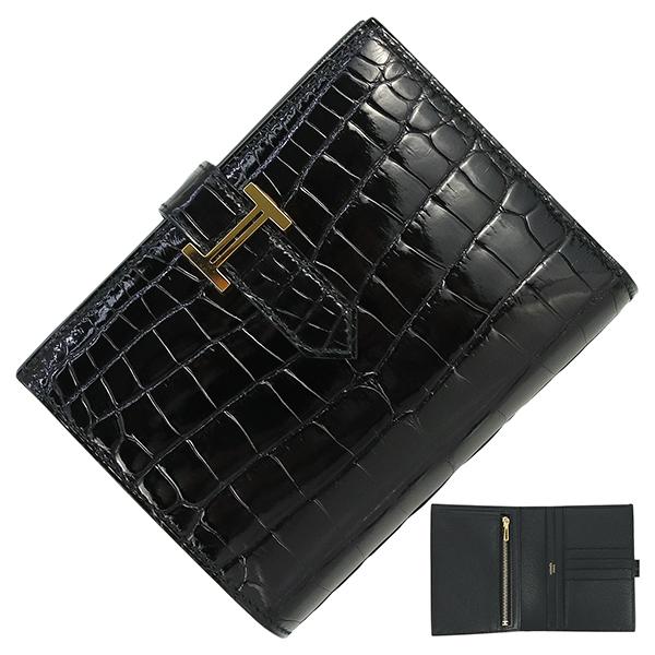 Bearn エルメス 財布 ベアンコンパクト アリゲーターリセ ブラック