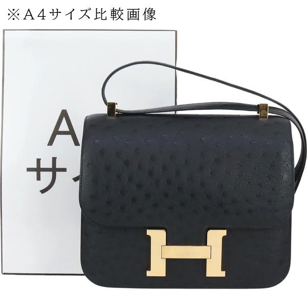 Constance エルメス コンスタンス 3 24 オーストリッチ 黒 1531