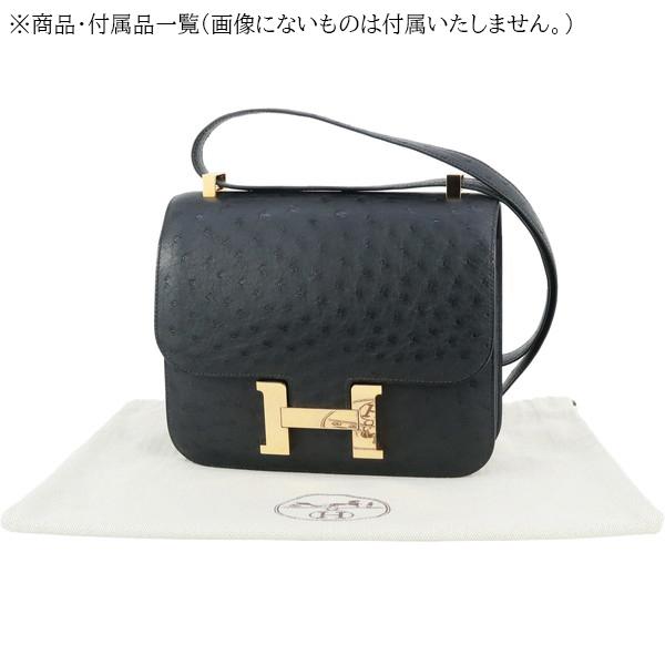 Constance エルメス コンスタンス 3 24 オーストリッチ 黒 1531