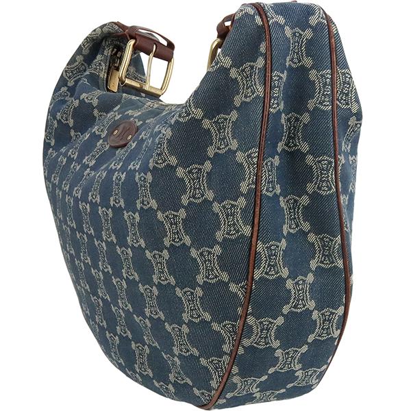 CELINE セリーヌ　ウエストバッグ　マカダム柄　ブルーデニム×レザー CELINE/セリーヌ】より「マカダム柄デニムレザーワンショルダーバッグ