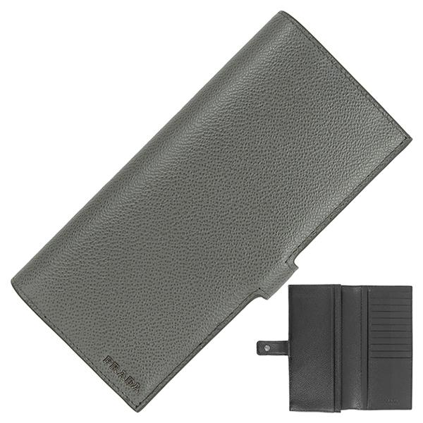 ⭐️ 美品 PRADA プラダ グレースカーフ 二つ折り財布 ブラック 鑑定済 PRADA（プラダ） 財布 二つ折り マイクログレインカーフレザー グレー