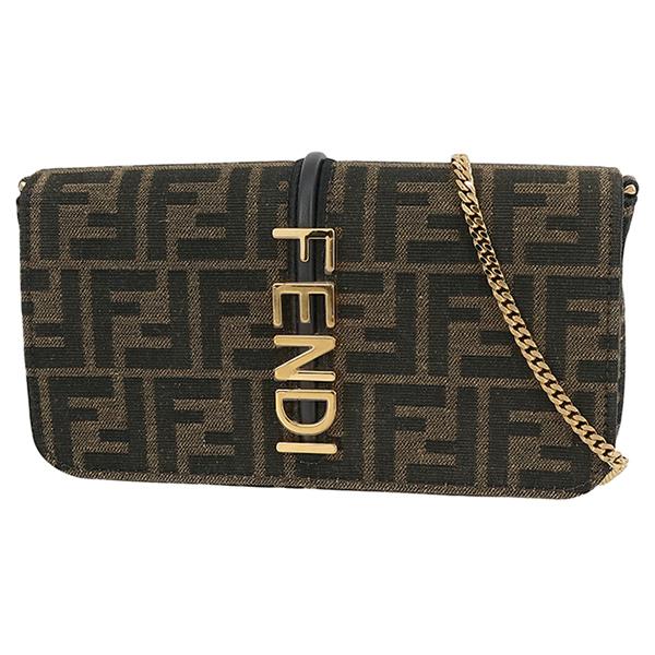 FENDI（フェンディ） チェーンウォレット グラフィ ズッカ ジャカード