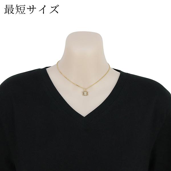 TRIOMPHE セリーヌ ネックレス トリオンフ ラインストーン ゴールド
