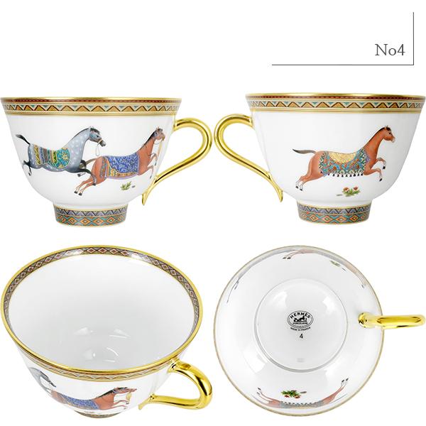 HERMES エルメス ティーカップ＆ソーサー No4 No5 シュヴァルドリアン