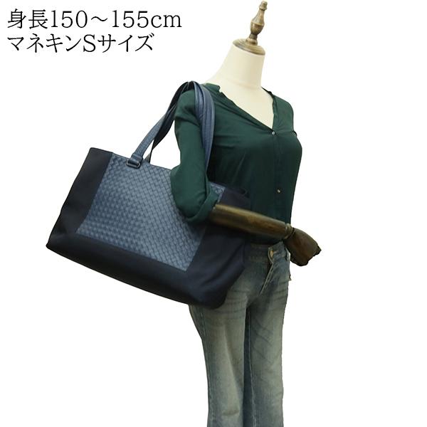 上質本革　ネイビー グレー ハンドバッグ(イントレチャート) BOTTEGA VENETA（ボッテガ・ヴェネタ） トートバッグ イントレチャート