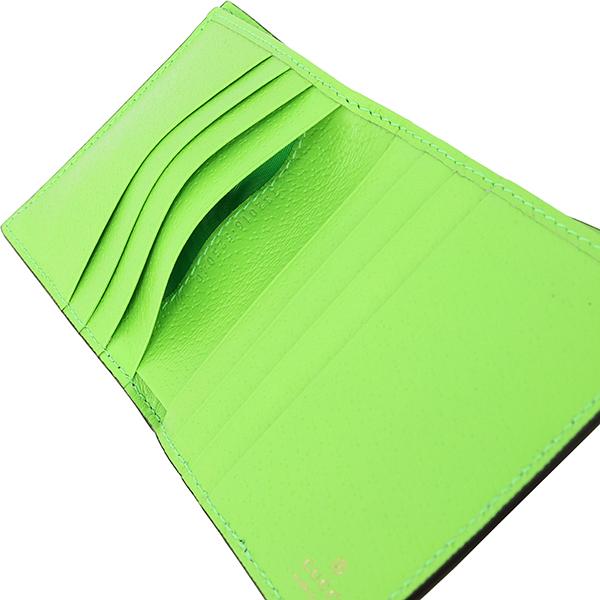 グッチ 財布 二つ折り 二つ折りウォレット オフディア GGスプリーム ベージュ エボニー グリーン ウェブストライプ 3876の画像