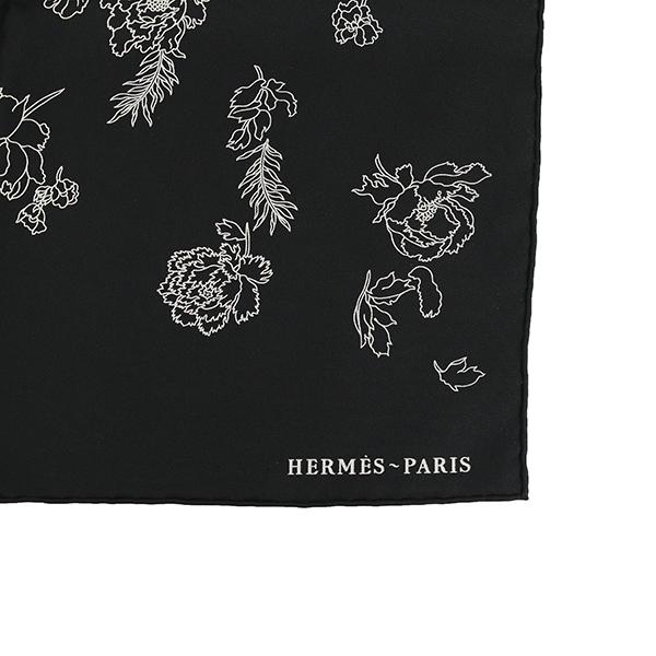 HERMES エルメス カレ 90 ローブレジェール シルク スカーフ 黒 HERMES エルメス カレ 90 ローブレジェール シルク スカーフ 黒