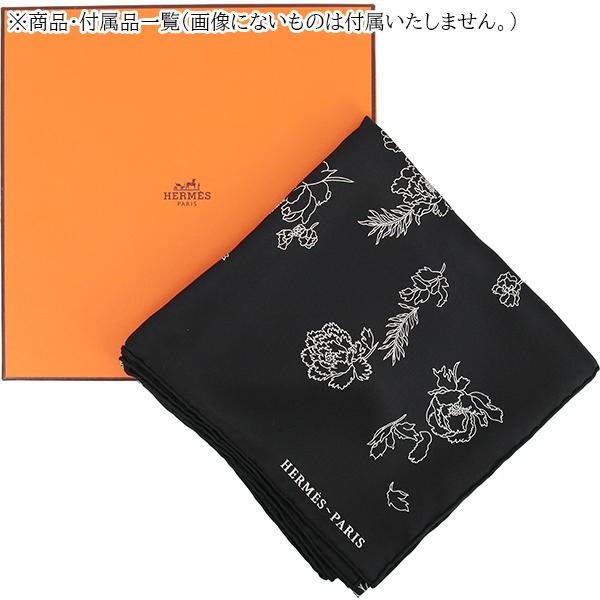 HERMES エルメス カレ 90 ローブレジェール シルク スカーフ 黒 HERMES エルメス カレ 90 ローブレジェール シルク スカーフ 黒