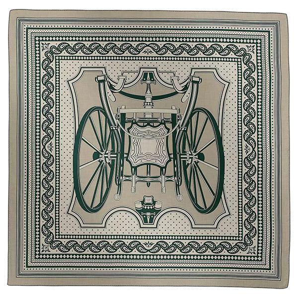 HERMES カシミアシルク カレジェアン カシシル140 四輪馬車の車輪 HERMES カシミアシルクカレジェアン四輪馬車の車輪ブラン140