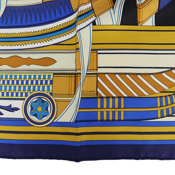 HERMES（エルメス） カレ90 スカーフ ヴォルトエピルエット マリン