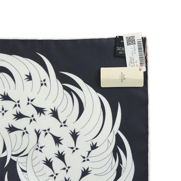 HERMES カレ90スカーフ HERMES（エルメス） カレ90 スカーフ 刺繍が織りなす伝説 黒 白