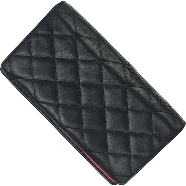 CAMBON シャネル 財布 ロング ウォレット カンボンライン ブラック