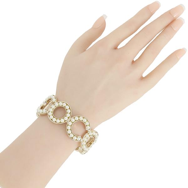シャネル バングル CC CHANELロゴ ゴールド コスチュームパール 4186_8