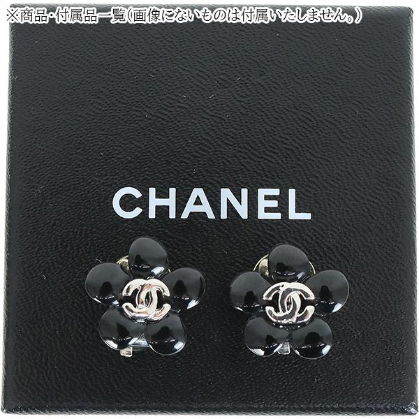 CHANEL（シャネル） CCマークフラワーイヤリング シルバー ブラック
