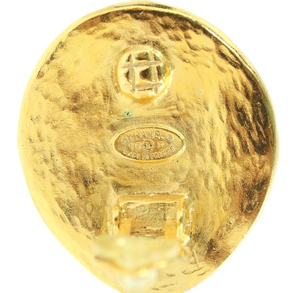 CHANEL（シャネル） オーバル イヤリング GP メタル カラーストーン