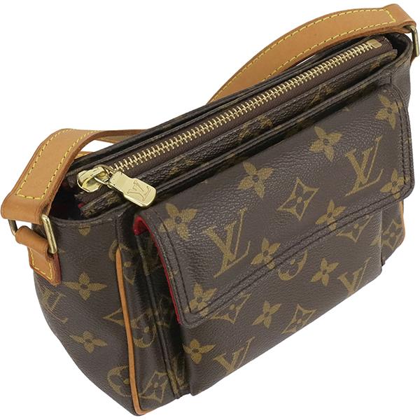 極美品　ルイヴィトン　モノグラム　ヴィバシテ PM ポシェット　ヌメ革焼け少 極美品ルイヴィトンモノグラムヴィバシテ PM ポシェットヌメ革焼け少