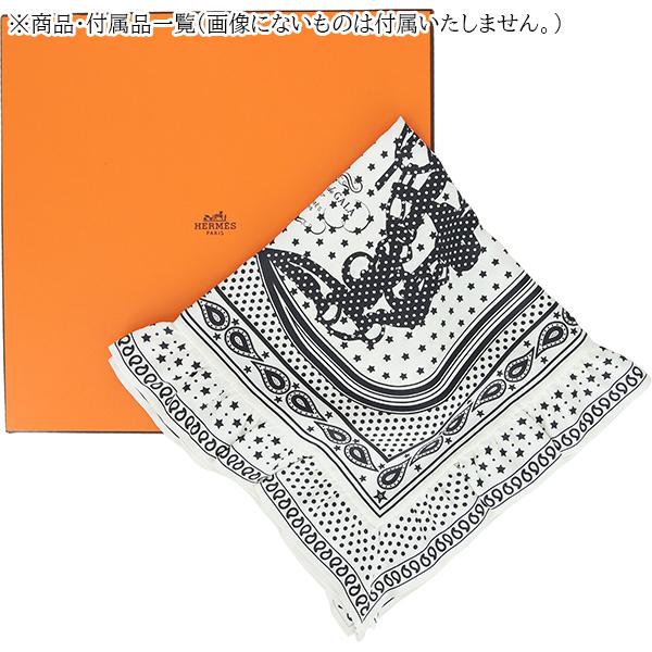 HERMES（エルメス） カレ70 スカーフ ブリッドガラバンダナドット 白