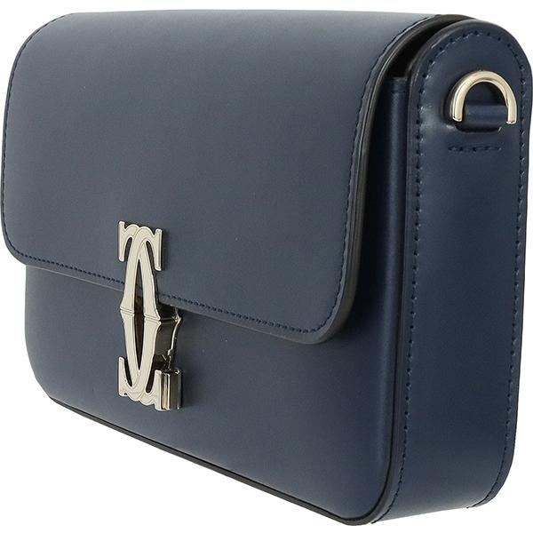 C DE CARTIER カルティエ ミニチェーンショルダーバッグ ネイビー C