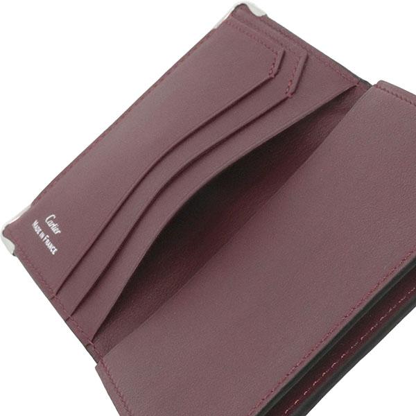 良品 Cartier Cドゥ カルティエ 名刺入れ カードケース ボルドー