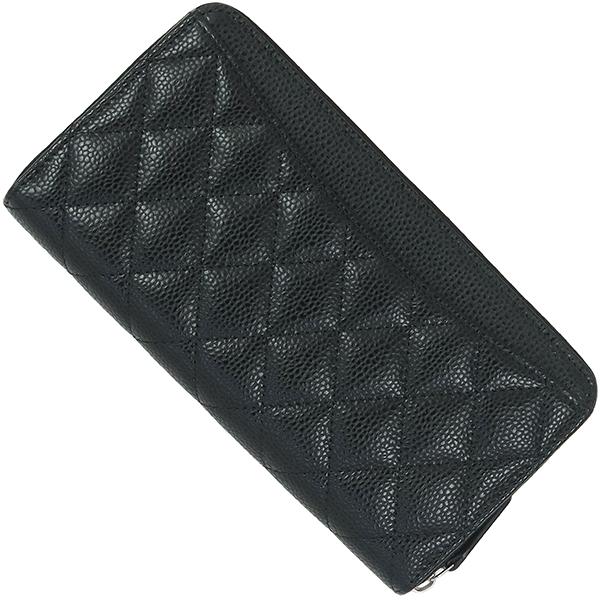 マトラッセ シャネル 財布 クラシックロングジップウォレット キャビア