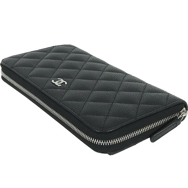 マトラッセ シャネル 財布 クラシックロングジップウォレット キャビア