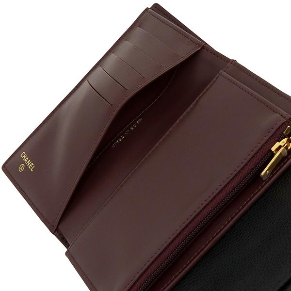 キャビアスキン シャネル 財布 三つ折り ミディアムフラップ キャビアスキン シャネル 財布 三つ折り ミディアムフラップ
