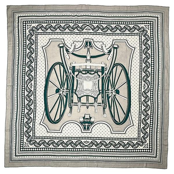 HERMES　エルメス　カレ140　ジェアン　四輪馬車の車輪バンダナ　カシシル HERMES（エルメス） カレジェアン 140 ショール スカーフ 四輪馬車の