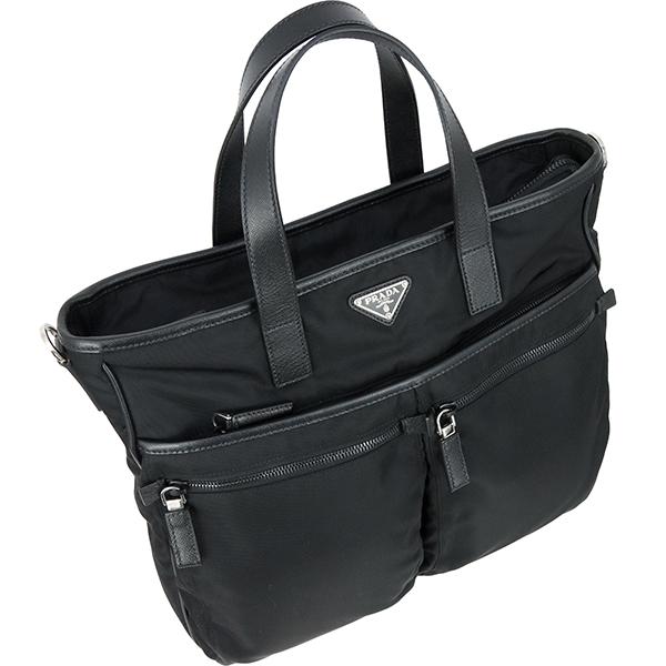 美品　プラダ　サフィアーノ トートバッグ　2VG101　ショルダーストラップ　黒 PRADA（プラダ） 2WAY トートバッグ ショルダーバッグ ナイロン