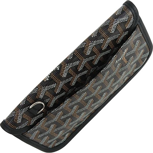 GOYARD ゴヤール ショルダーバッグ ブラック コーティングキャンバス カーフスキン PEFLOTPMLTY01CL01P シルバー金具 4a001258 GOYARD - GOYARD ゴヤール ショルダーバッグ ブラック コーティング